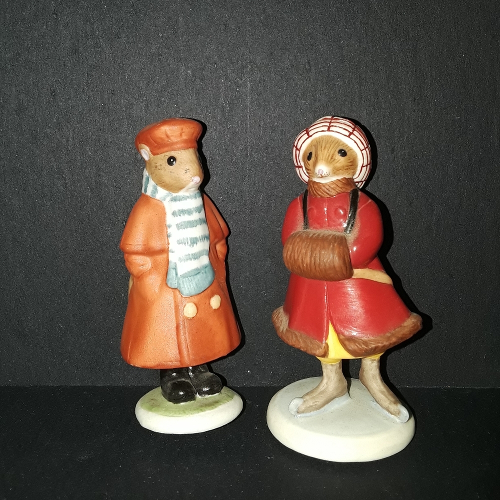 Franklin Mint Woodmouse family GEORGE anf POPPY